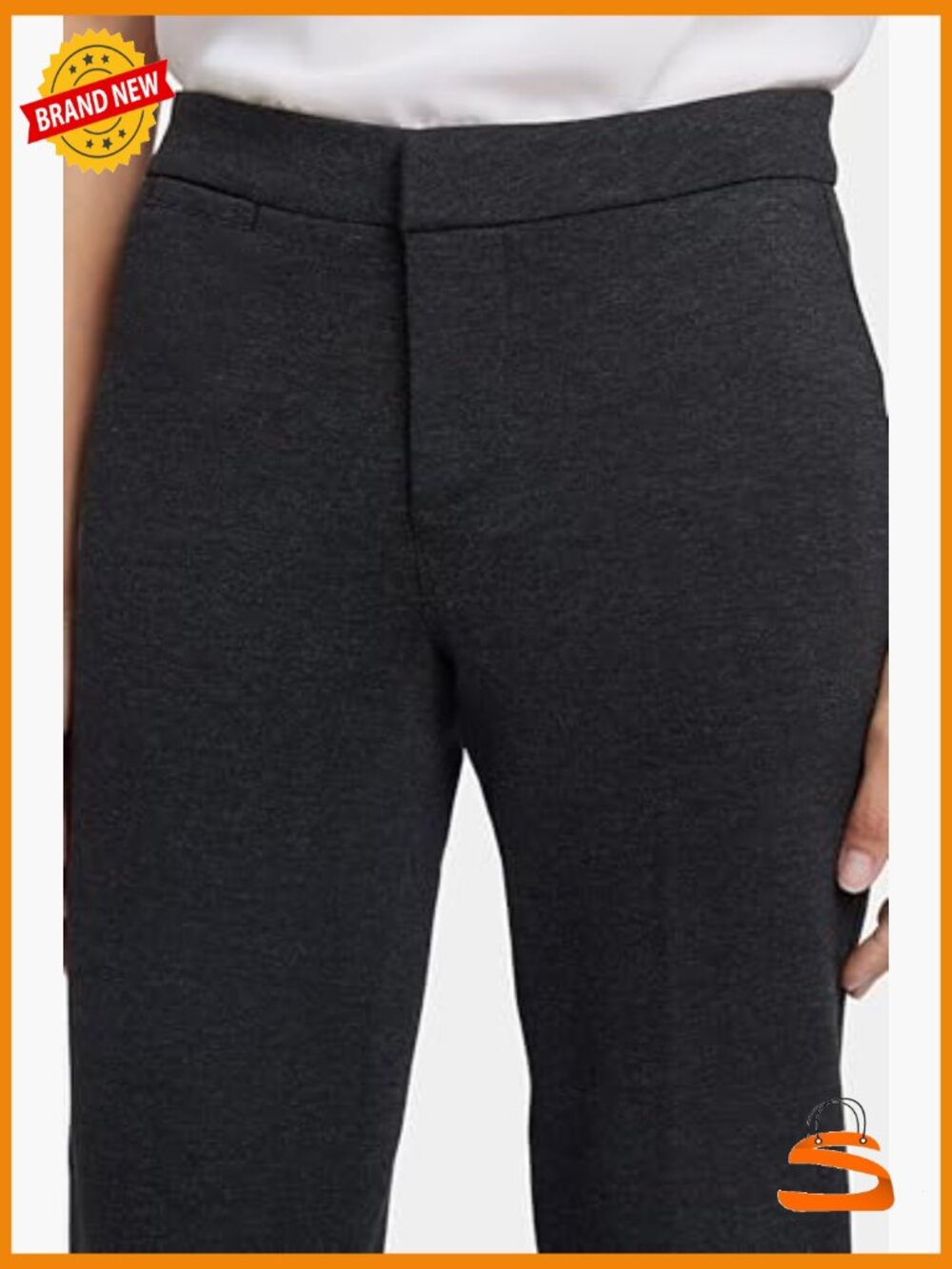 Slim Trouser Pants with Ponte Knit - Office Work Pants - Picture 6 of 7